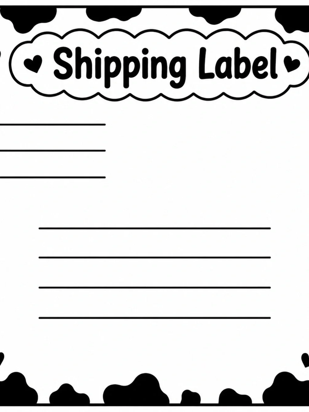 Black & White Shipping Label Sticker - Home Party Supplies